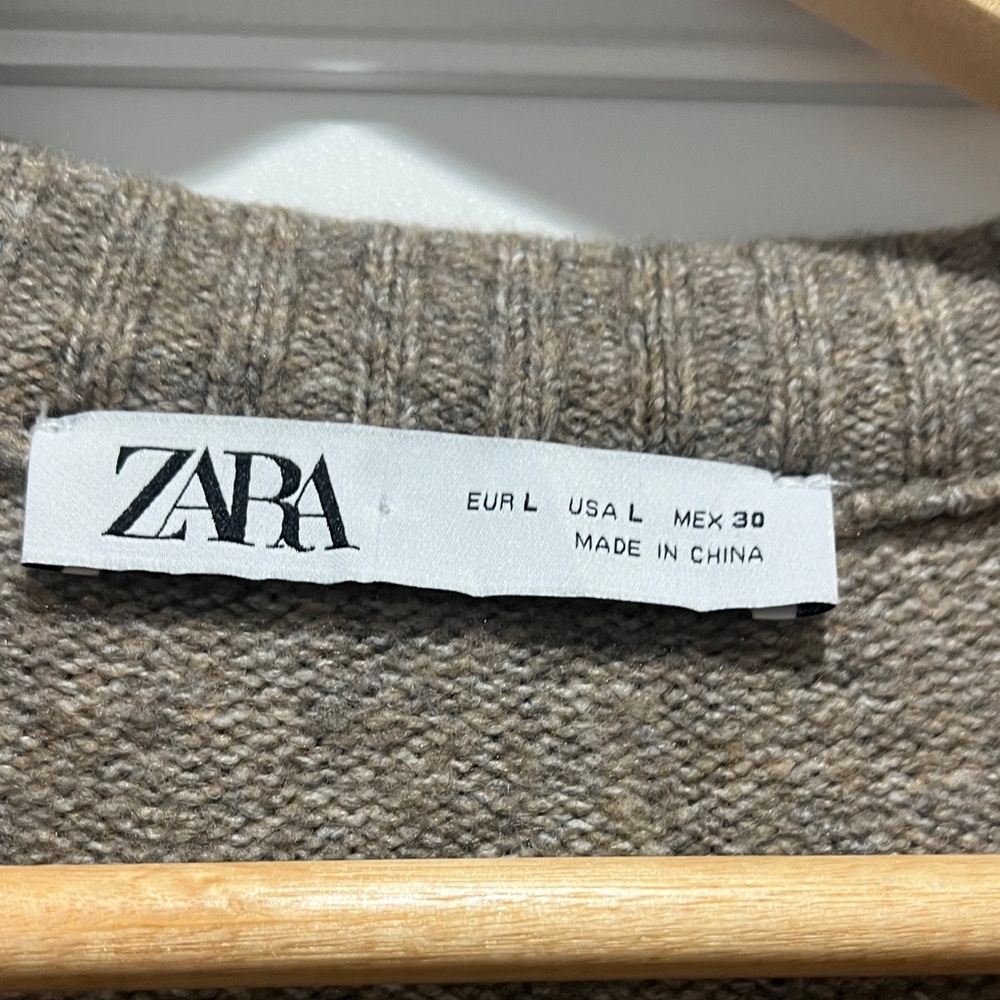 Zara camel knit cape - Picture 2 of 4